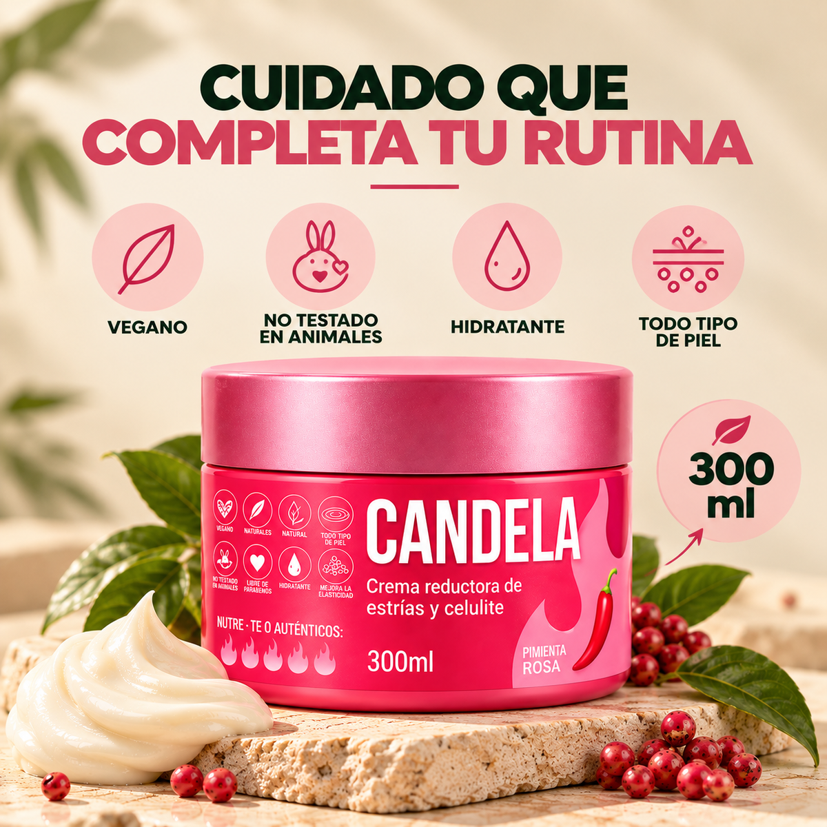 Crema Reductora de Estrías y Celulitis CANDELA