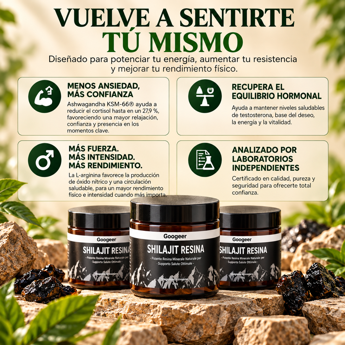 Resina orgánica pura del Himalaya SHILAJIT 100g